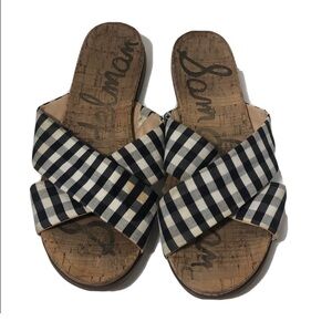 Sam Edelman Hattie plaid slide sandals. Size 7.5.